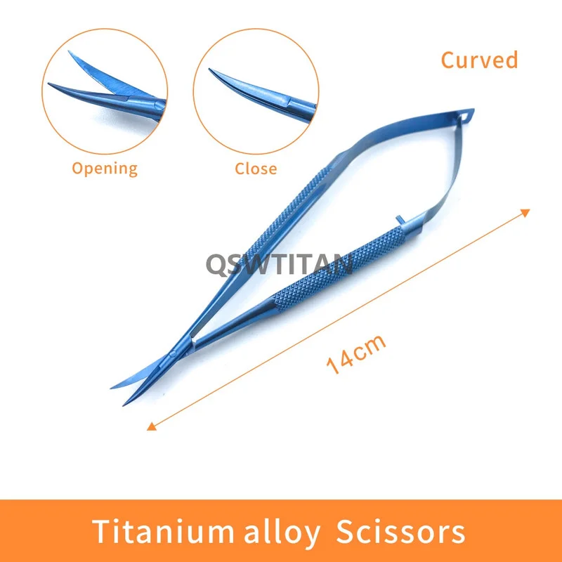 1 шт. titanium сплав офтальмологический ножницы для роговицы глаза микрохирургии