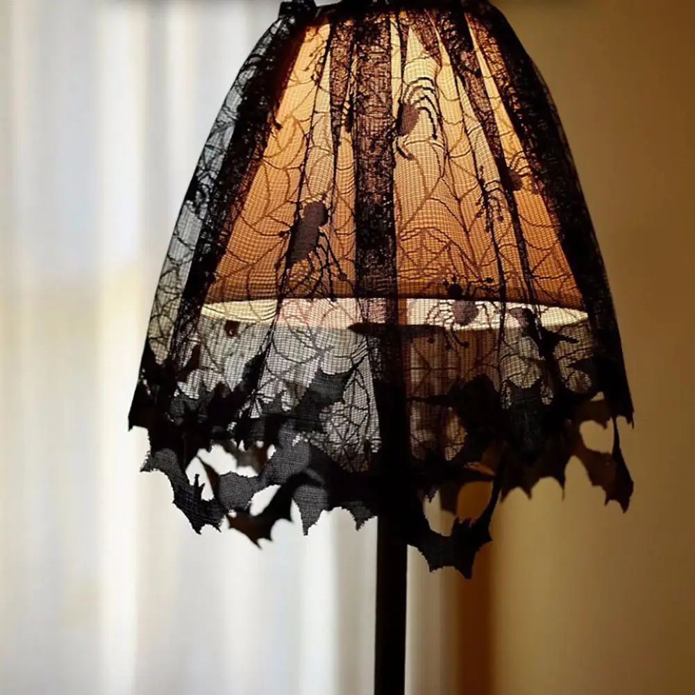 3 в 1 Хэллоуин плетеная штора лампа оттенок покрытия ткань черный паук Летучая