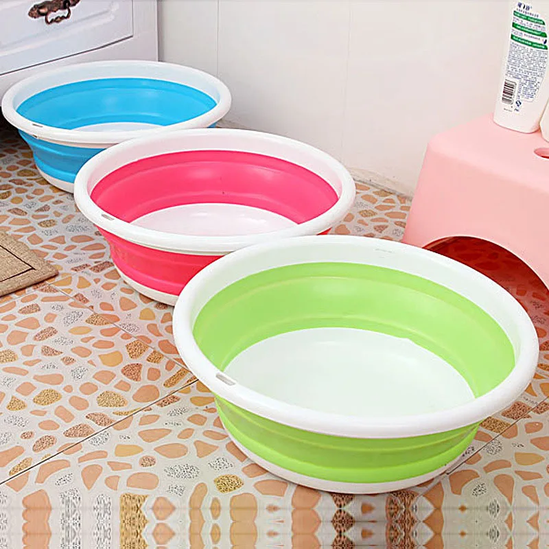 1PCS Folding Bucket Portable Collapsible Basins Car Washing Tool Vegetable Fruit Basin High Capacity Household Cleaning Supplies |