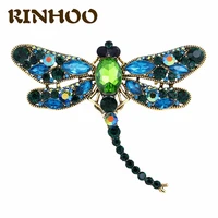 rinhoo crystal vintage dragonfly brooches for women men large insect brooch pin fashion dress coat accessories jewelry wholesale
