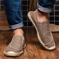 mens casual vintage loafers flat hemp bottom fishermen shoes driving soft shoes holiday beach sailing bohemian size 38 44