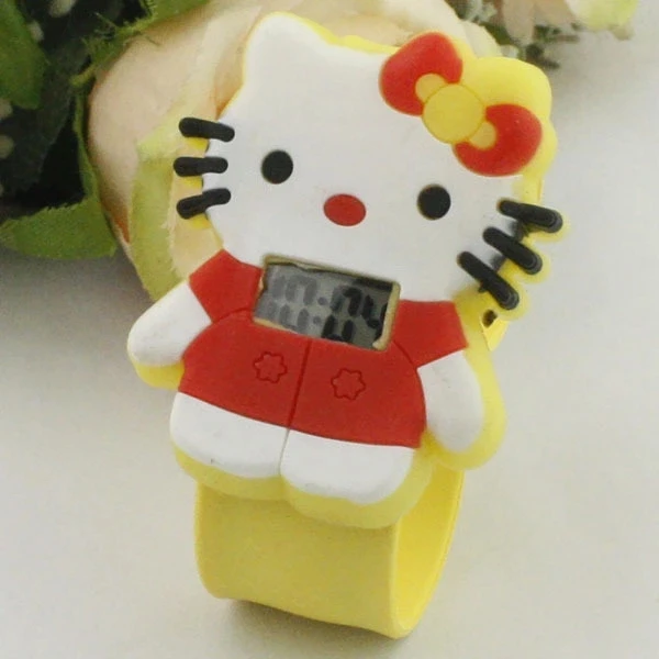 Электронные часы с рисунком hello kitty для девочек - Цвет: Цвет: желтый