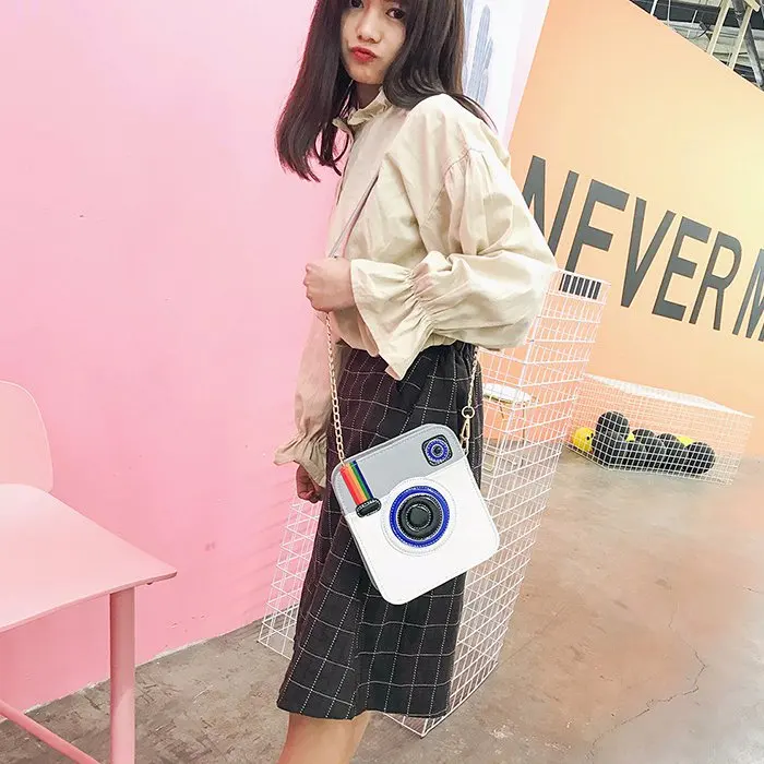 Женские милые радужные сумочки через плечо с дизайном камеры белые | Багаж и