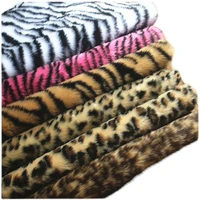 2cm long hair luxury plush fabric artificial tiger print faux fur garment toy cushion diy fabric half meter