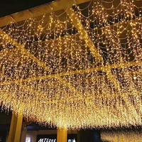 4m20m white christmas garland led icicle curtain light droop 0 6m ac 220v street garland on the house outdoor new year 2022
