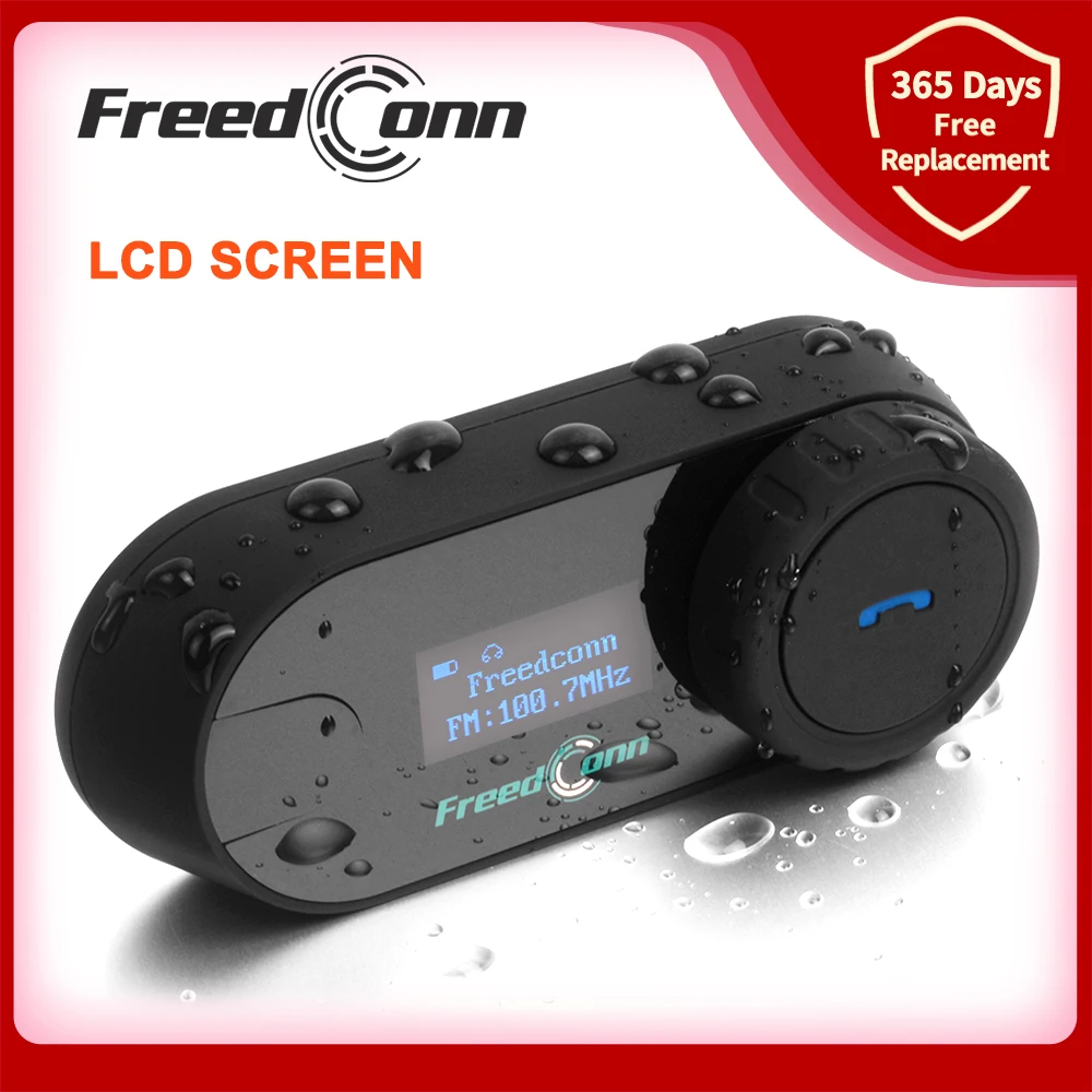 

FreedConn TCOM-SC Motorcycle 800M Bluetooth Helmet Headsets Wireless Motorbike Intercom Interphone Headphone（2 in 1 Earphone）