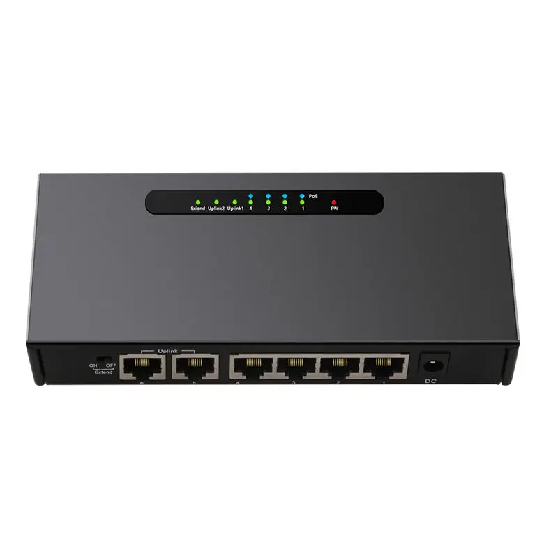 Diewu 6 Порты и разъёмы Poe коммутатор Gigabit Ethernet сетевой 10/100/1000 Мбит концентратор 4
