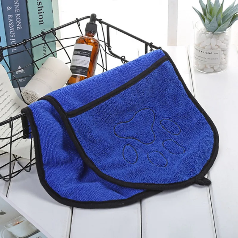 

Pet Dog Bath Towel Microfiber Absorbent Cat Small Dogs Drying Towel Blanket With Pocket For Large Dogs Bathrobe Pet Supplies #C