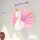 HOOQICT домашний декор 3D Золотая Корона Лебедь эстетические, ручная работа, для малышей и детей постарше розовое шерстяное пальто для девочек номер Декор стен подвесной детский день рождения Декор