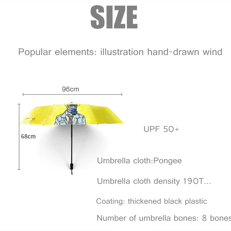 Женский Автоматический Зонт с рисунком кота собаки складывается в 3 раза|Зонтики|