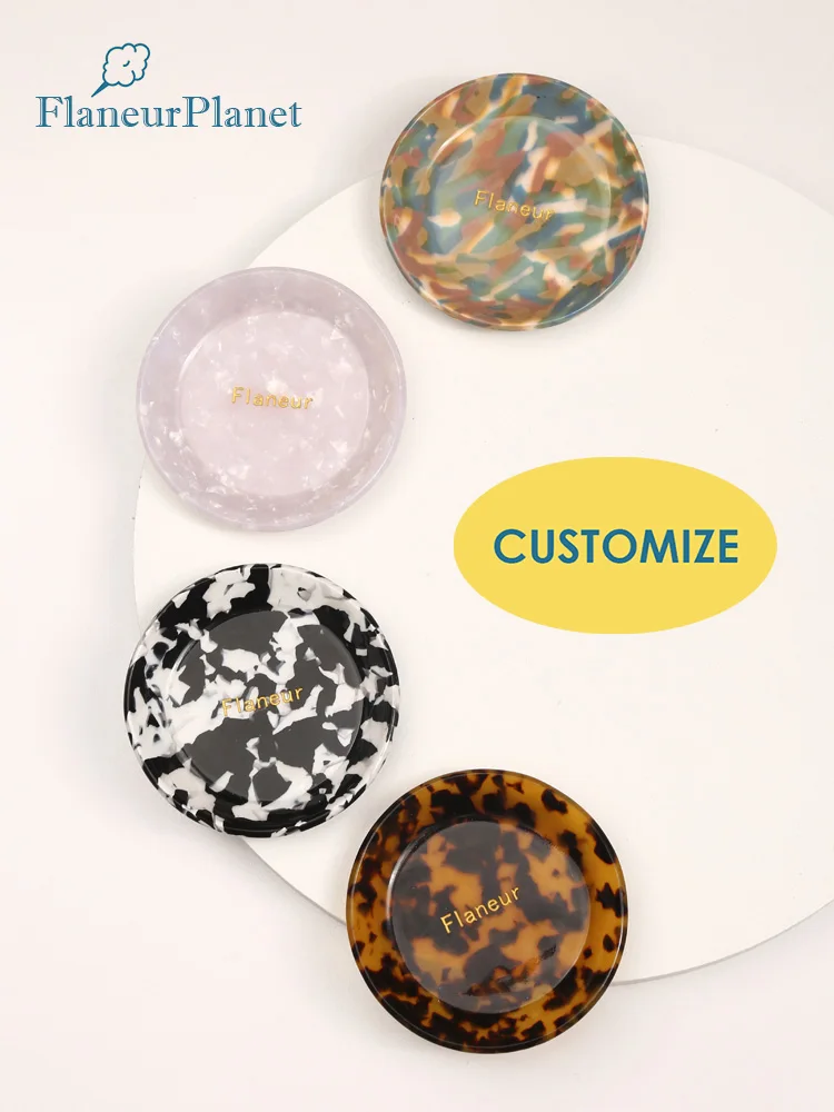 

FlaneurPlanet Tiny Acetate Trinket Dish Customized With Gold Foil Initials