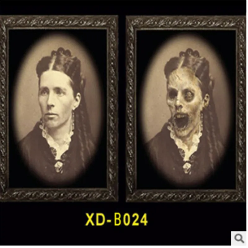 Фоторамка с изображением ужасов, линзовидная, 3D, для изменения лица, фоторамка, страшный портрет, хэллоуинская страшилка, праздничное украшение для вечеринок, реквизит - Цвет: As photo shows