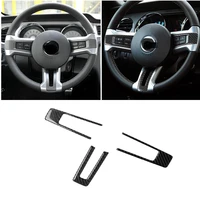 carbon fiber interior trim steering wheel switch button frame decoration fit for ford mustang 2009 2013