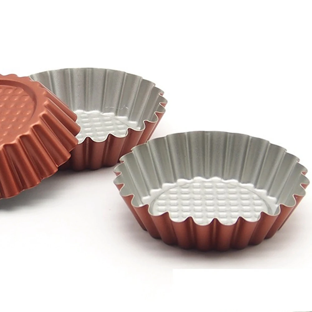 

Non-Stick Carbon Steel Mini Tart Pans, Reusable Round Egg Tart Mold Quiche Pan,Mini Pie, Tartlet Pan
