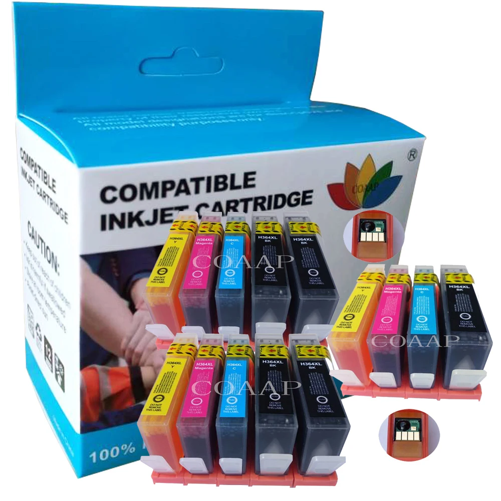 

14 x Compatible HP 364XL CHIPPED Ink Cartridge for hp364 Photosmart 5510 5515 5520 5524 6510 C5383 C5390 C6300 C6380