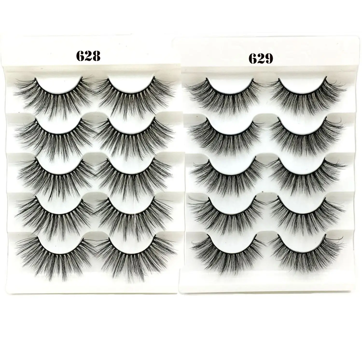 

10Pairs 3D Faux Mink Hair False Eyelashes Natural Long Full Volume Wispies Classic Handmade Eyelashes Extension