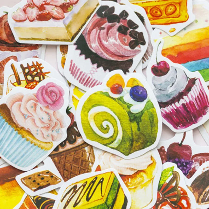 50 шт. милые наклейки для торта Kawaii десерт Канцелярские Стикеры s бумажный стикер на клейкой основе для детей DIY Скрапбукинг принадлежности для альбома