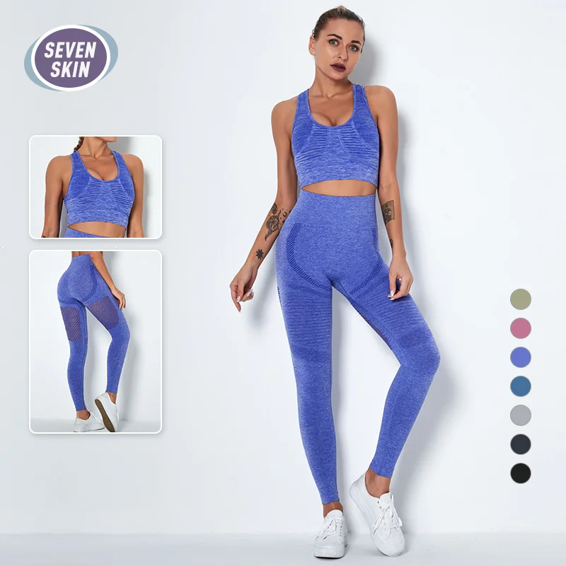 

SEVEN SKIN Women Yoga Set Clothing Seamless Sportswear Fitness Crop Top Gym Leggings High Wiast Pants Workout Shirts Sport Suit