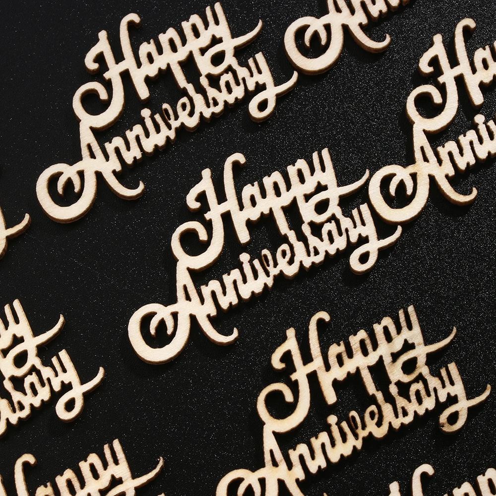 15 шт. лазерная вырезка на годовщину деревянные ломтики подвесные украшения