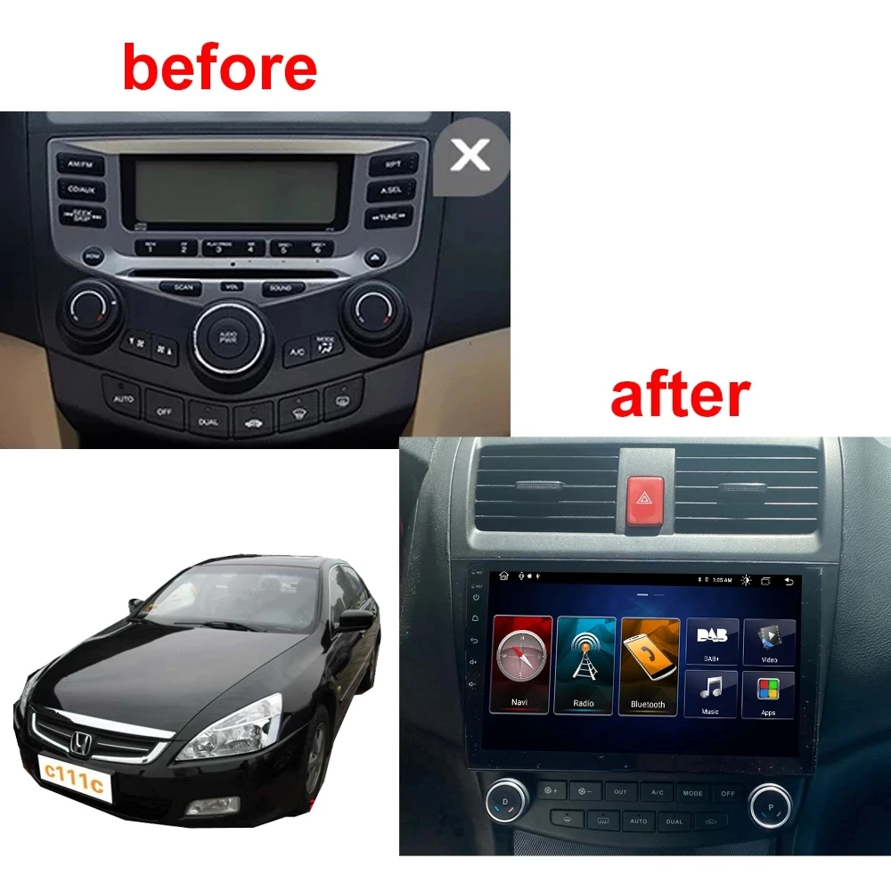 $139.08 Carplay WIFI 4G Android 11 For Honda Seven Generation Accord 7 2003- 2008 Car Radio Auto Multimedia GPS Navigation No 2 DIN