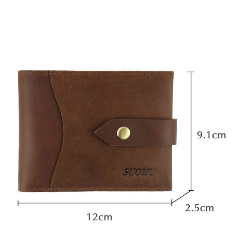 Новинка мужской короткий кошелек из натуральной кожи с пряжкой GROJITOO crazy horse zero