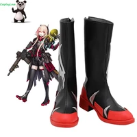 cosplaylove girls frontline m4 sopmod block ii black shoes cosplay long boots leather custom hand made