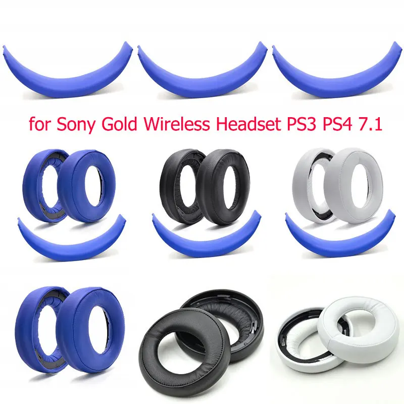 

Upgrade earpads Replacement for Sony Gold Wireless Headset PS3 PS4 7.1 Virtual Surround Sound CECHYA-0083 Headphone (Blue)