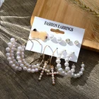 6 партуп. искусственная жемчужина Женская бижутерия в винтажном стиле