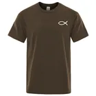2019 Новая летняя футболка мужские брендовые футболки для мальчиков футболка с коротким рукавом топы с христианскими текстами и рыбки высокого качества Хлопковая мужская футболка