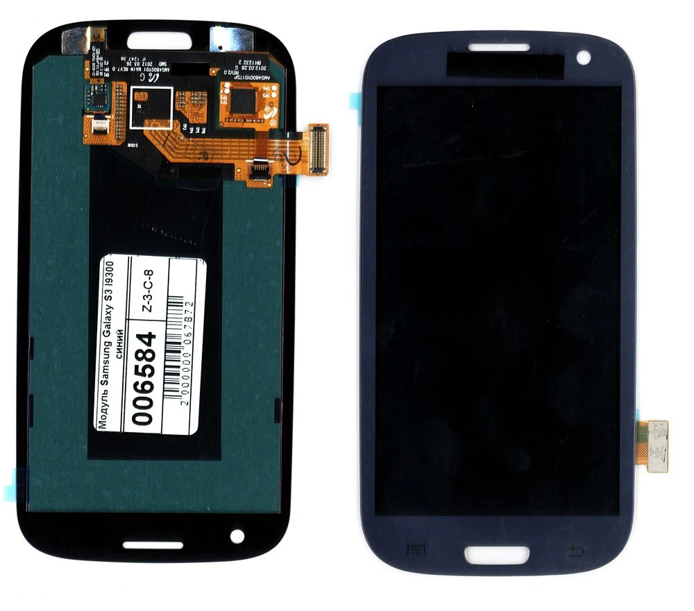 Дисплей (матрица + тачскрин) 4.8&quot для Samsung Galaxy S3 I9300 голубой 1280x720 (SD+) | Мобильные