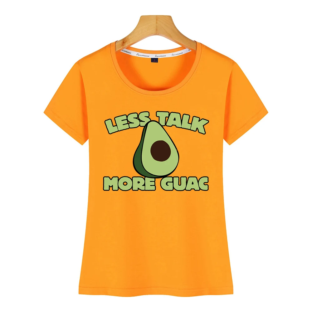 Tops T Shirt Women less talk more guac avaca Comic Inscriptions Cotton Female Tshirt | Женская одежда