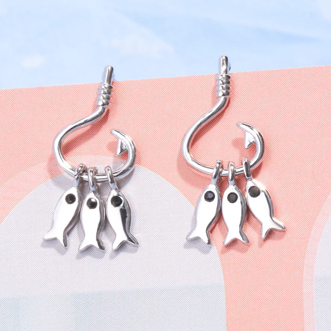 Смешные Рыбы Стад Серьги Колье мульти Цвет рыбы Подвесные цепи ожерелье колье