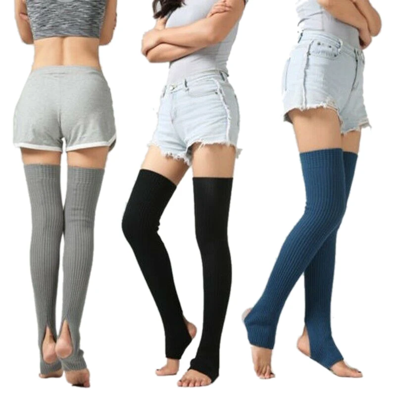 

1 Pair Women's Legs Warmers Long Elastic Black Knitted Boot Socks Women Girl Professional Dancing Accessories