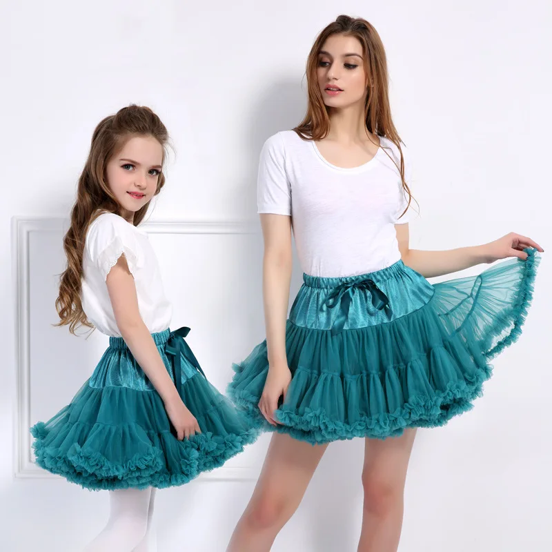 

Kids Girls Skirts Pretty TUTU Dresses Green Autumn Clothes Party Birthday Children Tulle Outfits Sister Skirts Girls Ball Gown