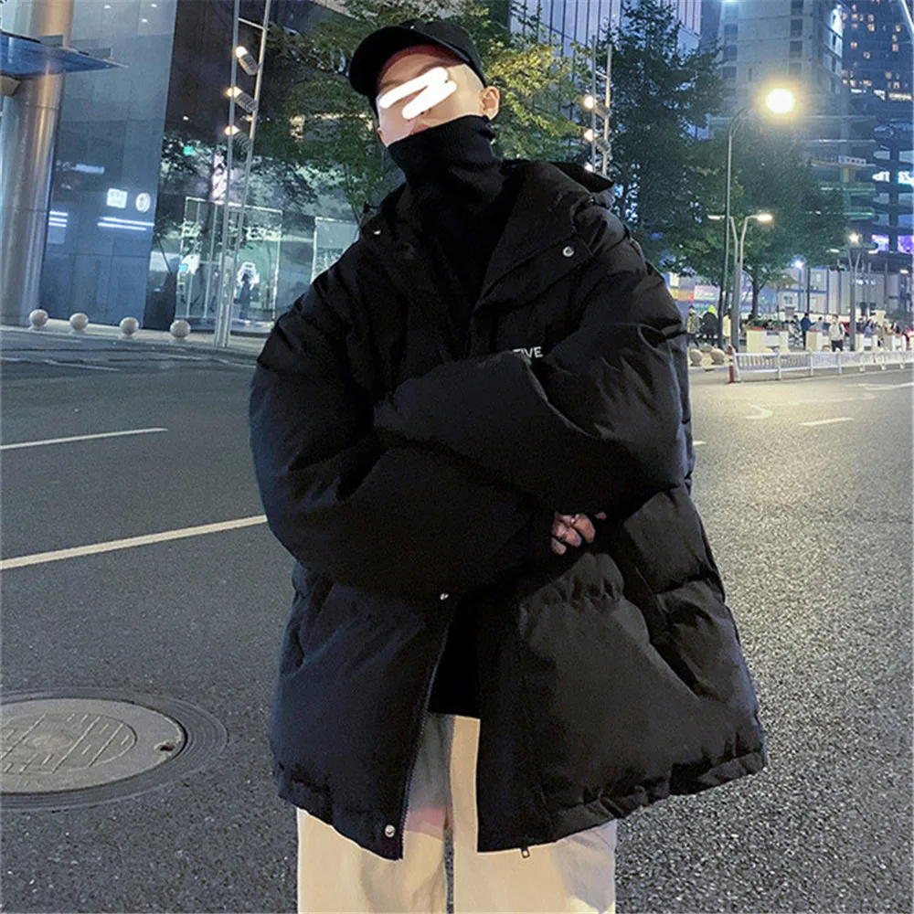 

Mens Winter Jackets and Coats New Parkas Solid Black White Thick Warm Bubble Jackets Fashion Coats Puffer Jacket Mens Clothing