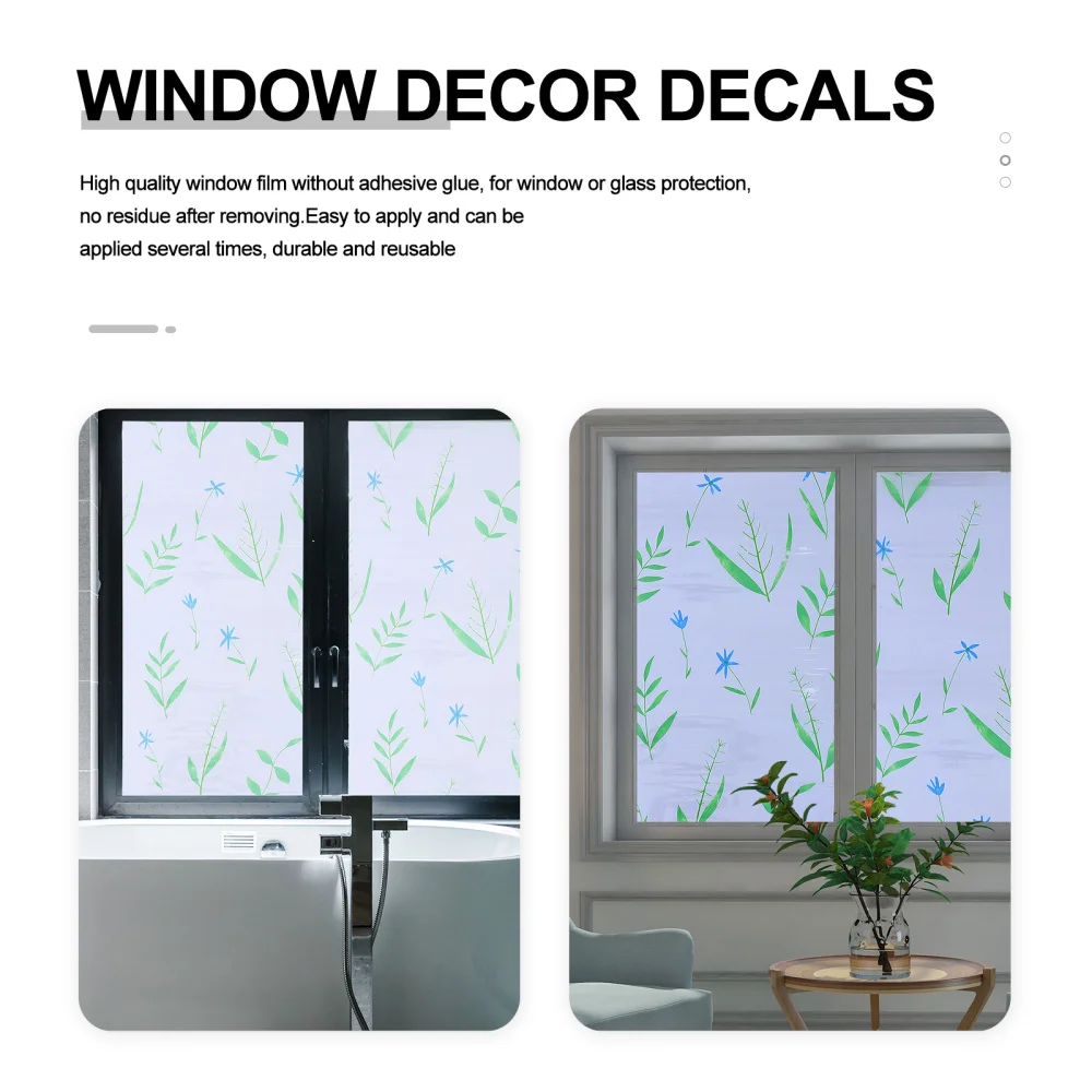 

1Pc Privacy Window Film Sun Blocking Glass Film Glue Free Window Sticker