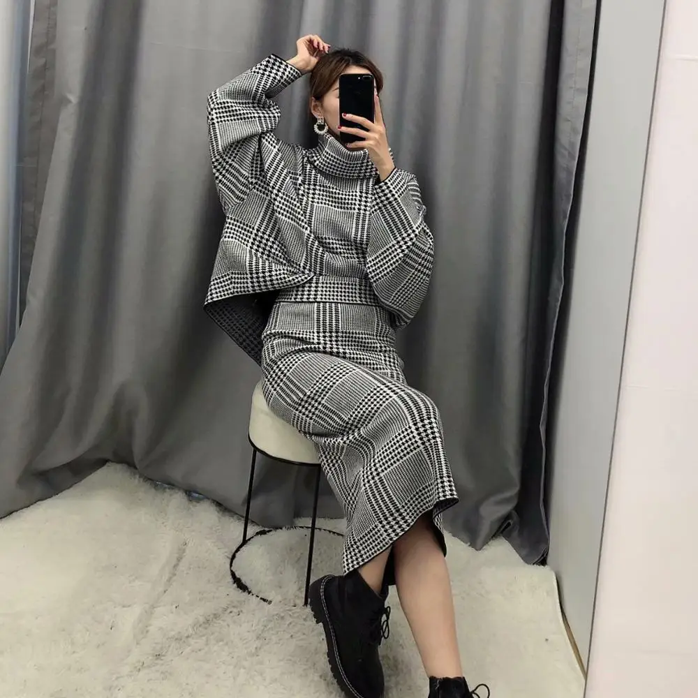 Повседневная Длинная юбка za длинная прямая вязаная для женщин офисная Дамская