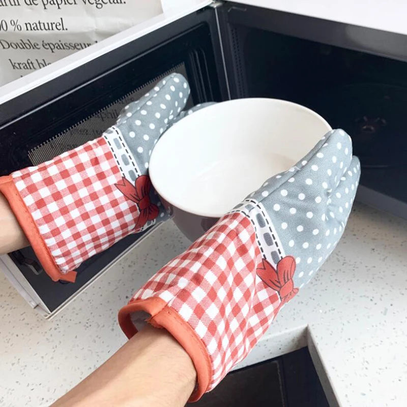 

Cotton Fashion Kitchen Pad Cooking Microwave Baking BBQ Oven Potholders Oven Mitts Kitchen Gloves Mitts