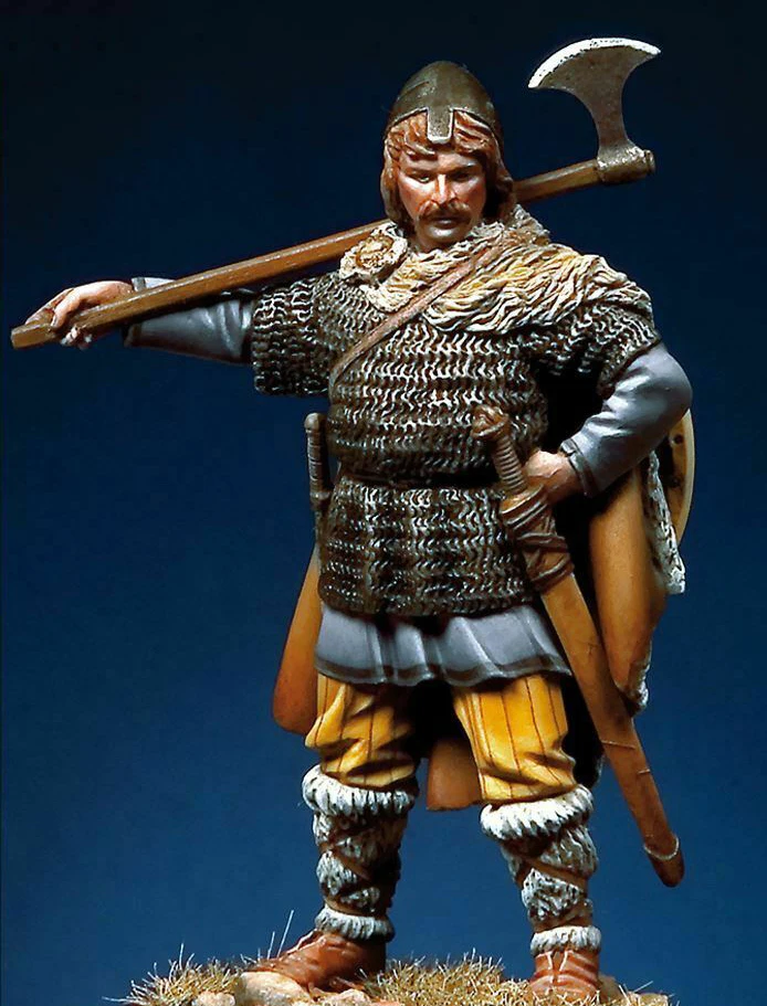 

New Unassembled 1/32 54mm ancient Viking warrior stand 54mm (with base ) Resin Figure Unpainted Model Kit