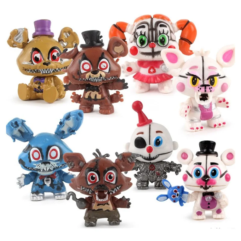 

New 8Pcs/Set FNAF Five Nights At Freddys Freddy Toys Bonnie Foxy Fazbear Bear Action Figures Party Gifts For Boys Christmas Toy