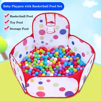printed foldable baby playpen with basketball pool child safety fence household toddler baby indoor protective fence combination