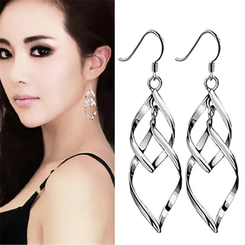 Модные Элегантные корейские витые волнистые ретро серьги ювелирные изделия для