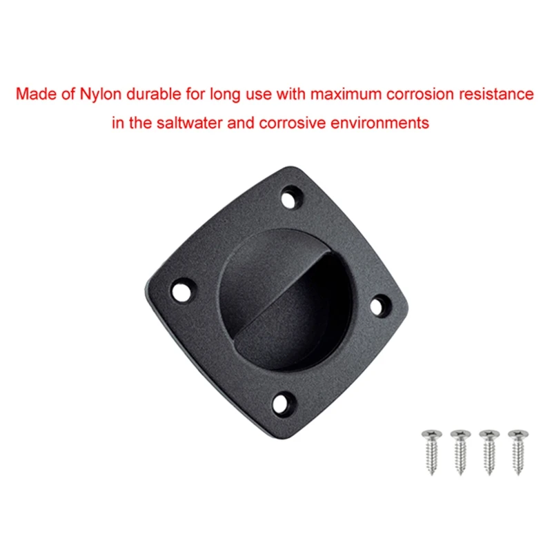 Черная нейлоновая Встраиваемая ручка для раздвижной двери Вытяжная квадратная