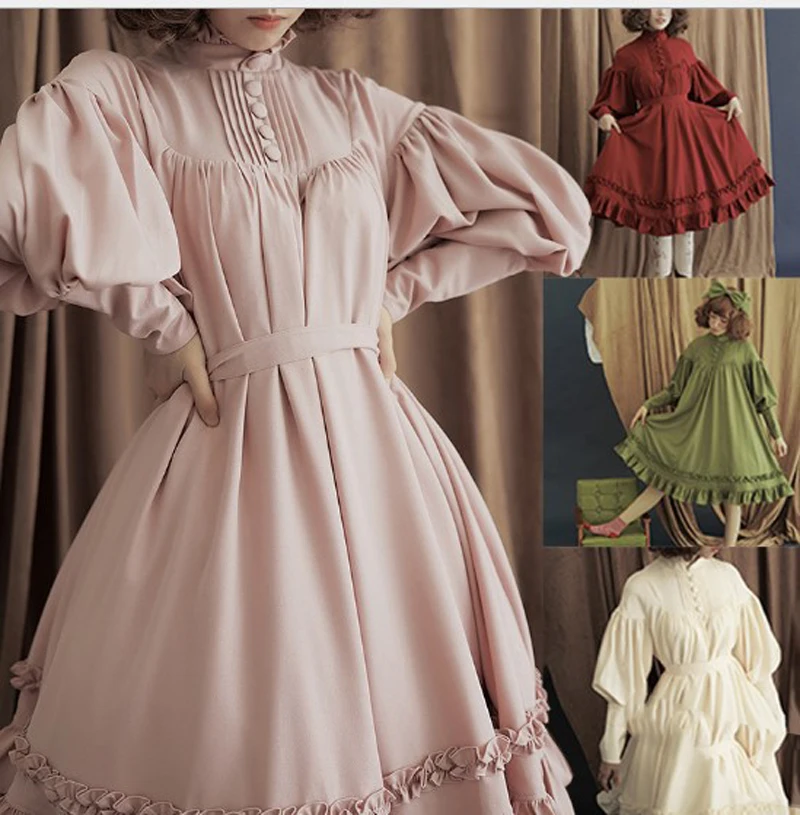 

Gothic Style Vintage Lolita Dress Women Japanese Palace Princess Dresses Lantern Sleeve Cute Party Dress Sweet Cosplay Costume