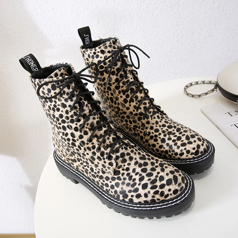 2019 г. Роскошные Дизайнерские леопардовые Ботинки женские туфли на плоской