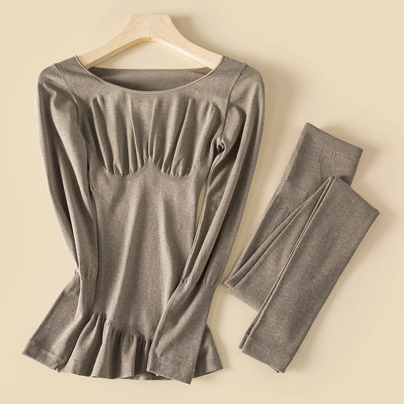 Соблазнительные женские пижамные комплекты зимнее теплое термобелье комплект