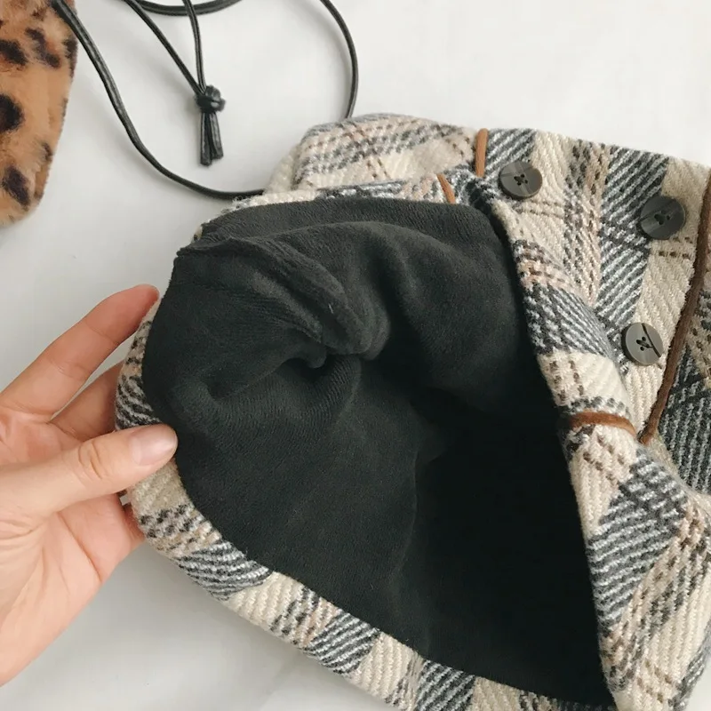 WLG/зимние юбки для девочек детская бархатная плотная клетчатая юбка на пуговицах