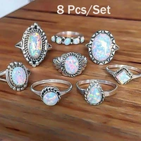 vintage rings set jewelry punk midi alloy ring boho knuckle finger ring 8 pcsset