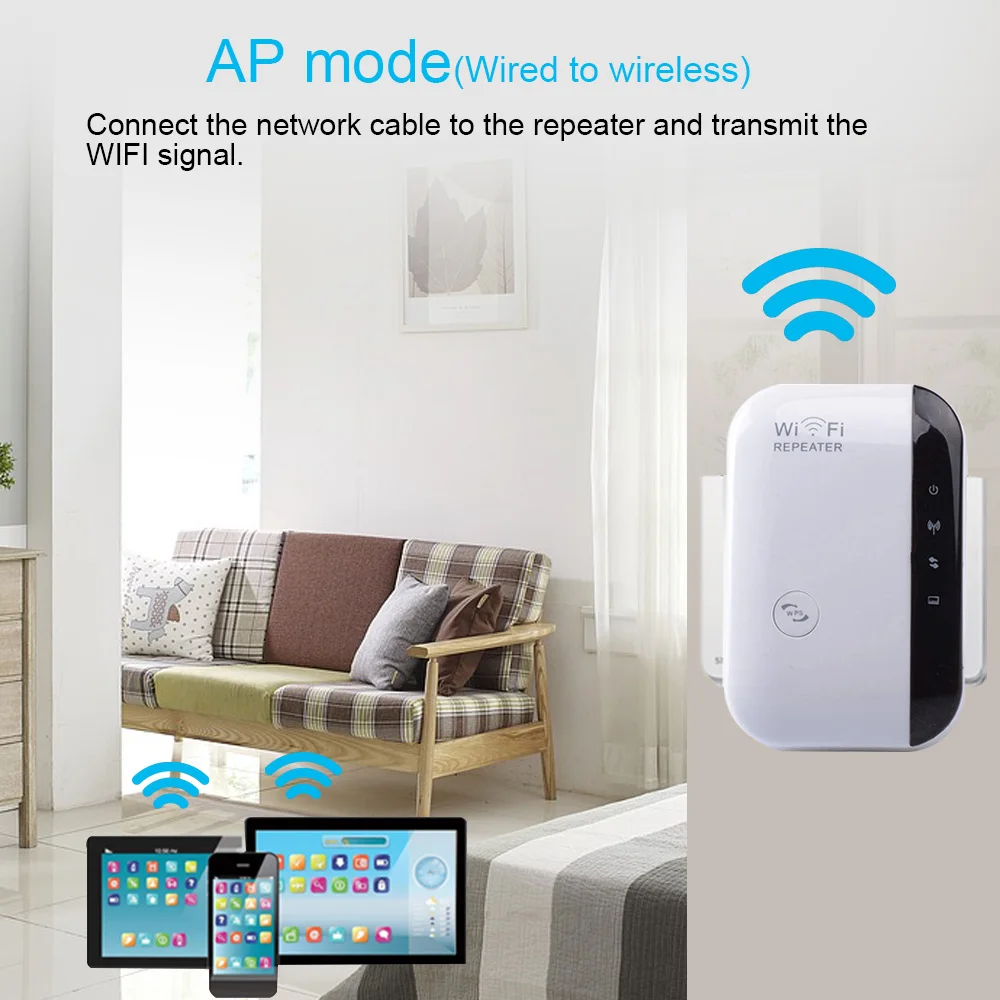 Беспроводной WiFi ретранслятор усилитель удлинитель 300 Мбит/с Wi-Fi сигнала 802.11n |
