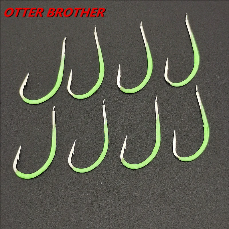 10 шт./лот светящийся рыболовный крючок с бородкой из высокоуглеродистой стали 9 #
